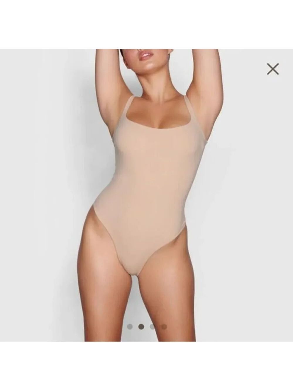 SKIMS FITS EVERYBODY SQUARE NECK BODYSUIT CLAY